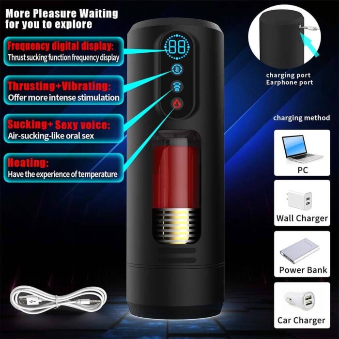 Max Jet Cup Automatic Male Masturbator 9 Vibration Rotation & Thrusting Modes Male Stroker