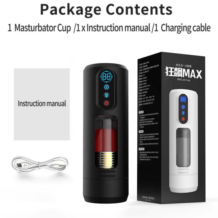 Max Jet Cup Automatic Male Masturbator 9 Vibration Rotation & Thrusting Modes Male Stroker