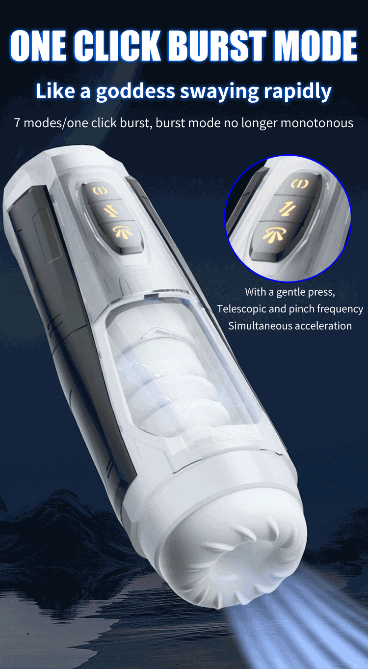 Mech Warrior 7 Thrust & Rotate Male Masturbator 3D Real Texture Sleeve with Voice Sex Toy for Men