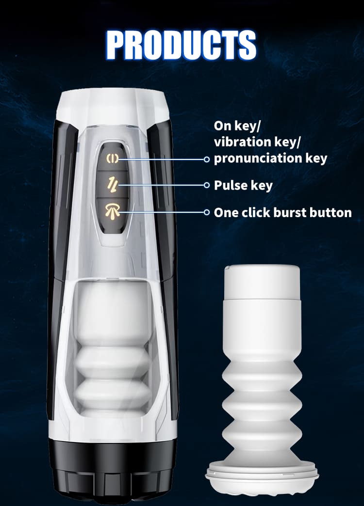 Mech Warrior 7 Thrust & Rotate Male Masturbator 3D Real Texture Sleeve with Voice Sex Toy for Men