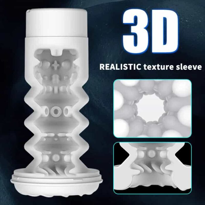 Mech Warrior 7 Thrust & Rotate Male Masturbator 3D Real Texture Sleeve with Voice Sex Toy for Men