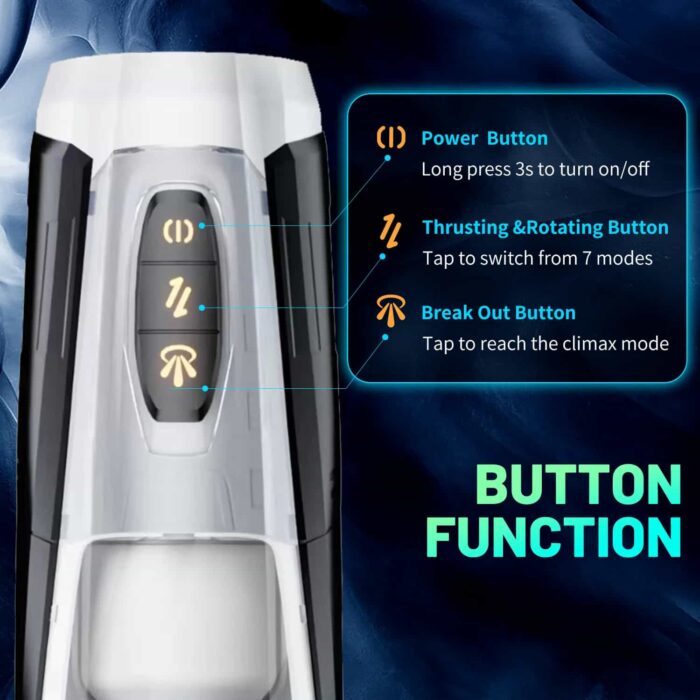 Mech Warrior 7 Thrust & Rotate Male Masturbator 3D Real Texture Sleeve with Voice Sex Toy for Men