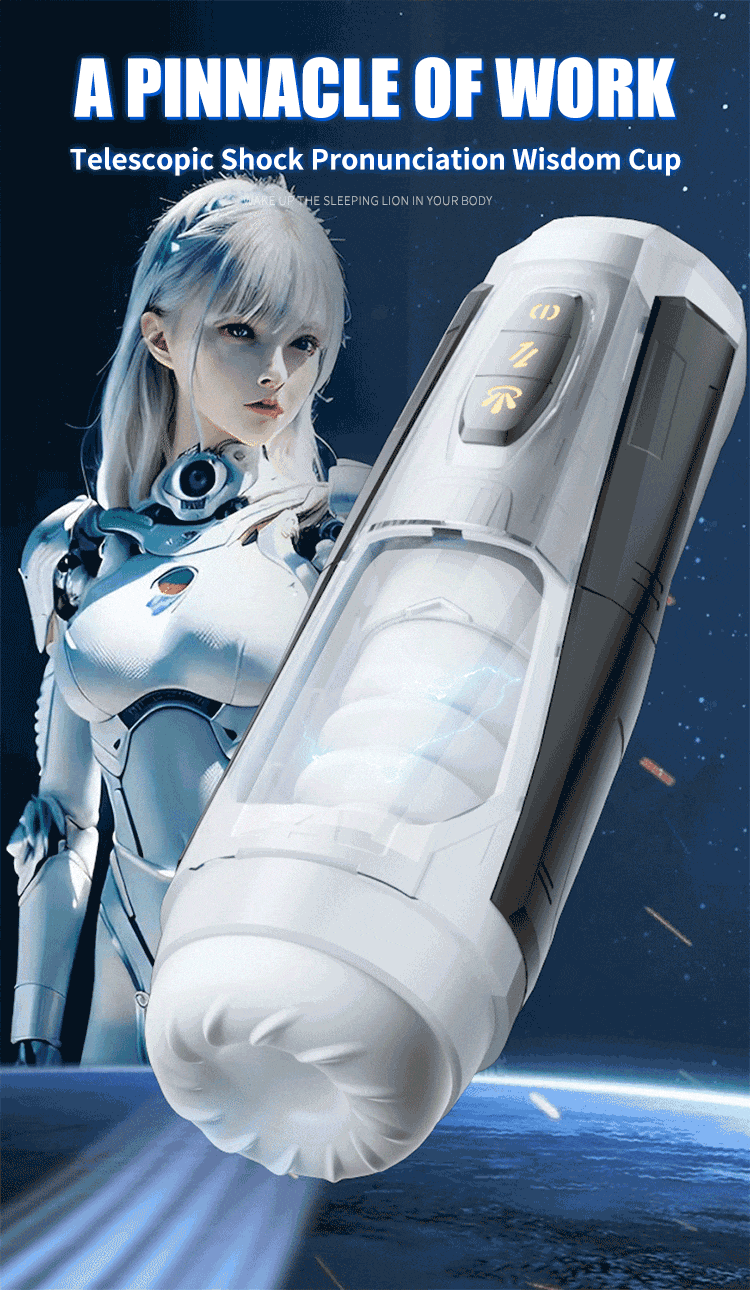 Mech Warrior 7 Thrust & Rotate Male Masturbator 3D Real Texture Sleeve with Voice Sex Toy for Men