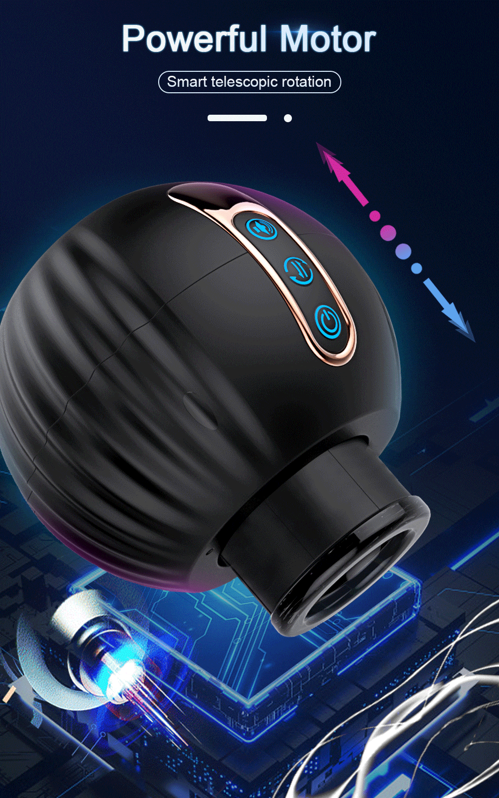 Pumpkin Bomb Automatic Male Masturbator with 8 Telescopic & Rotation Modes Blowjob Sex Machine