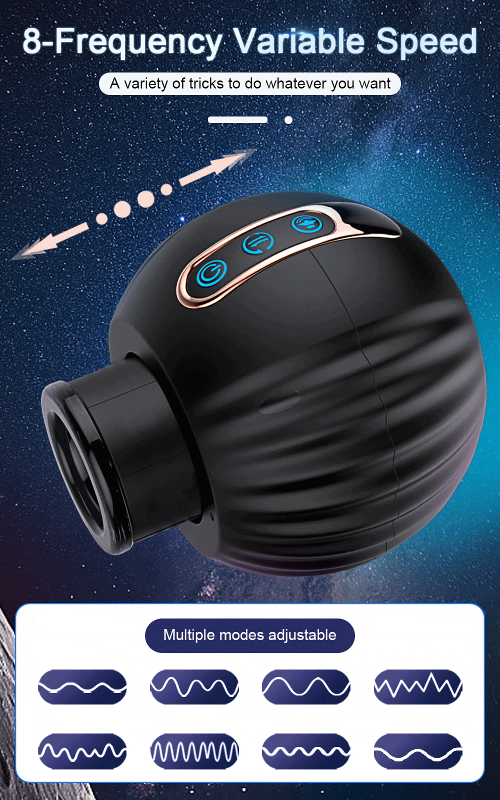 Pumpkin Bomb Automatic Male Masturbator with 8 Telescopic & Rotation Modes Blowjob Sex Machine