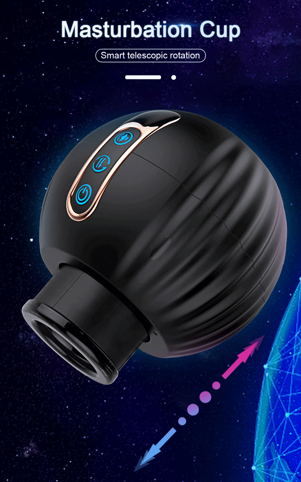 Pumpkin Bomb Automatic Male Masturbator with 8 Telescopic & Rotation Modes Blowjob Sex Machine