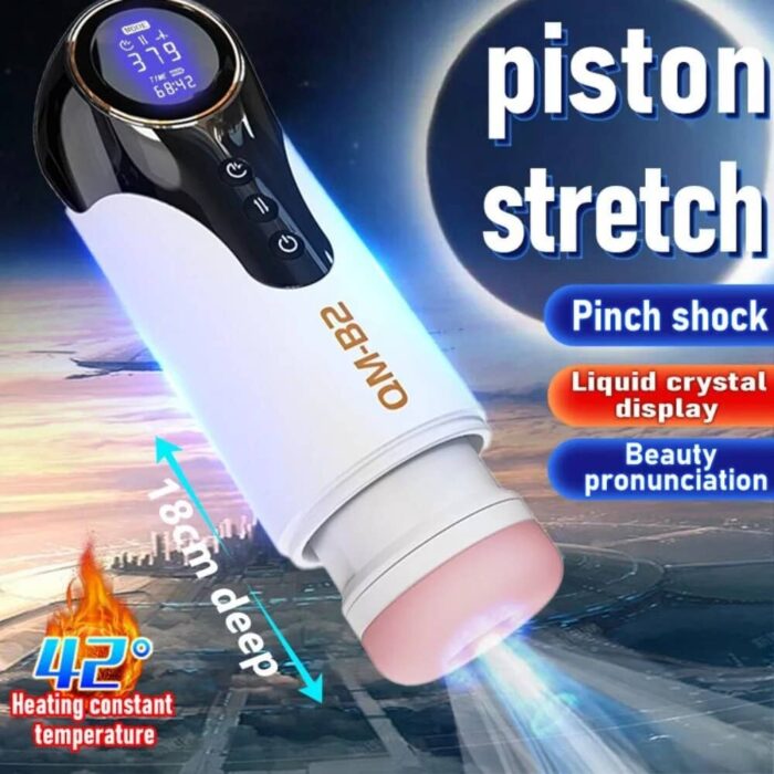 Qm-B2 Automatic Male Masturbator with 9 Vibrations 4 Thrusting Sucking Moaning Heating Pocket Pussy