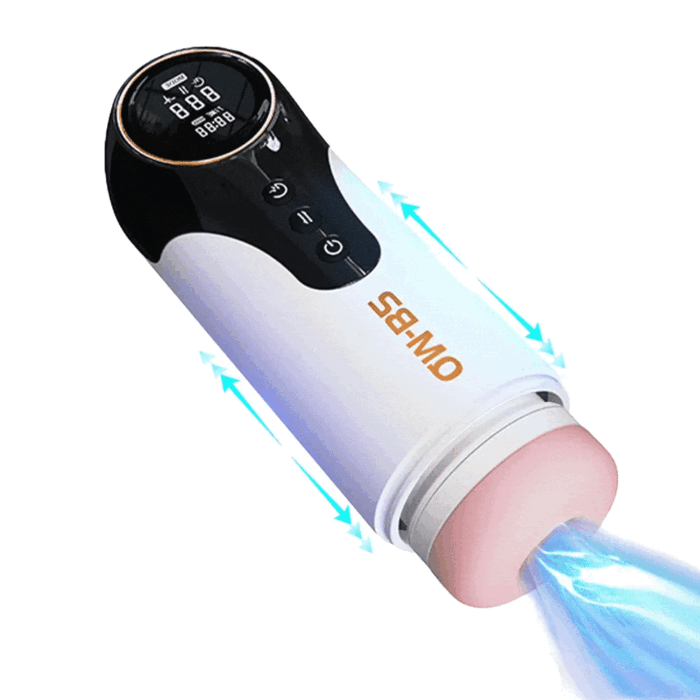 Qm-B2 Automatic Male Masturbator with 9 Vibrations 4 Thrusting Sucking Moaning Heating Pocket Pussy