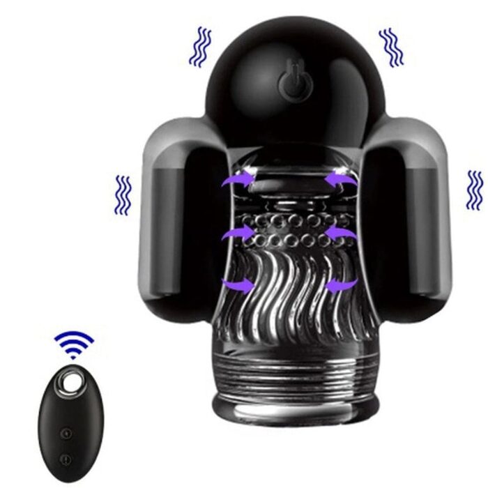 Robot-Shaped 10 Vibrations Male Masturbator with Remote Control Electric Glans Penis Trainer
