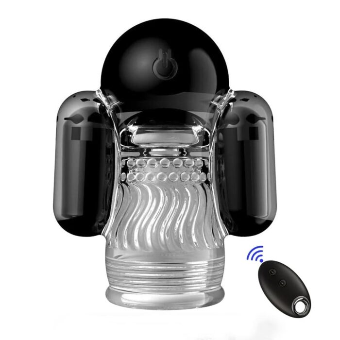 Robot-Shaped 10 Vibrations Male Masturbator with Remote Control Electric Glans Penis Trainer