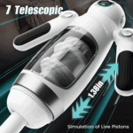 Robot-Shaped Automatic Male Masturbator Sex Toys for Men with 12 Vibration 7 Thrusting & Handle Design Male Stroker