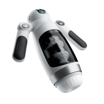 Robot-Shaped Automatic Male Masturbator Sex Toys for Men with 12 Vibration 7 Thrusting & Handle Design Male Stroker
