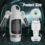 Robot-Shaped Automatic Male Masturbator Sex Toys for Men with 12 Vibration 7 Thrusting & Handle Design Male Stroker