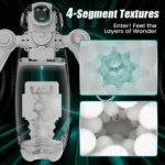 Robot-Shaped Automatic Male Masturbator Sex Toys for Men with 12 Vibration 7 Thrusting & Handle Design Male Stroker