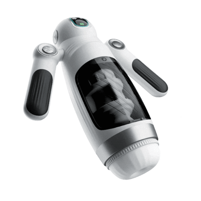Robot-Shaped Automatic Male Masturbator Sex Toys for Men with 12 Vibration 7 Thrusting & Handle Design Male Stroker