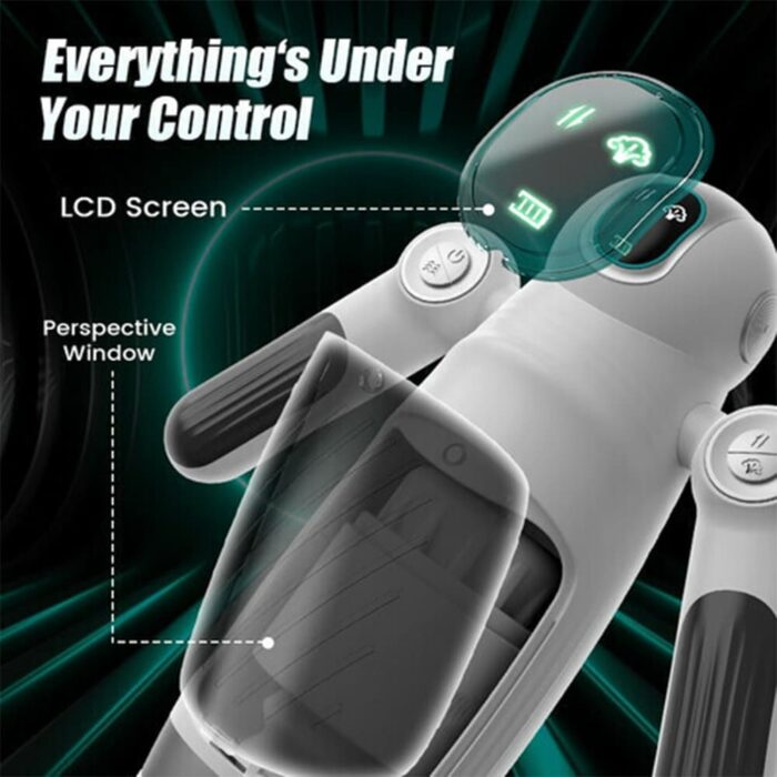 Robot-Shaped Automatic Male Masturbator Sex Toys for Men with 12 Vibration 7 Thrusting & Handle Design Male Stroker