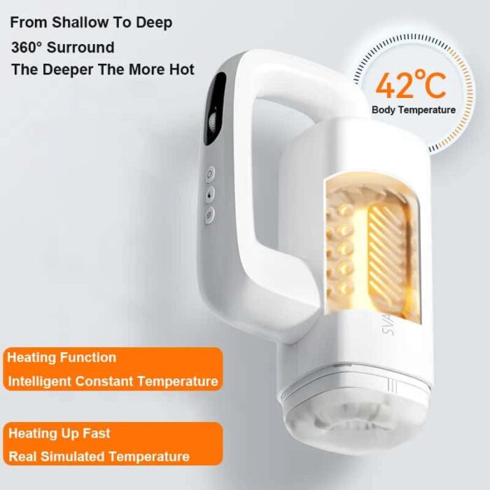 SVAKOM APP Control Automatic Male Masturbator with 5 Thrusting & 10 Vibration Modes Heated Handheld Sex Toys for Men