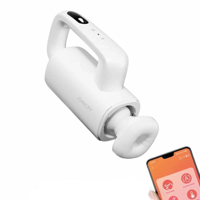 SVAKOM APP Control Automatic Male Masturbator with 5 Thrusting & 10 Vibration Modes Heated Handheld Sex Toys for Men