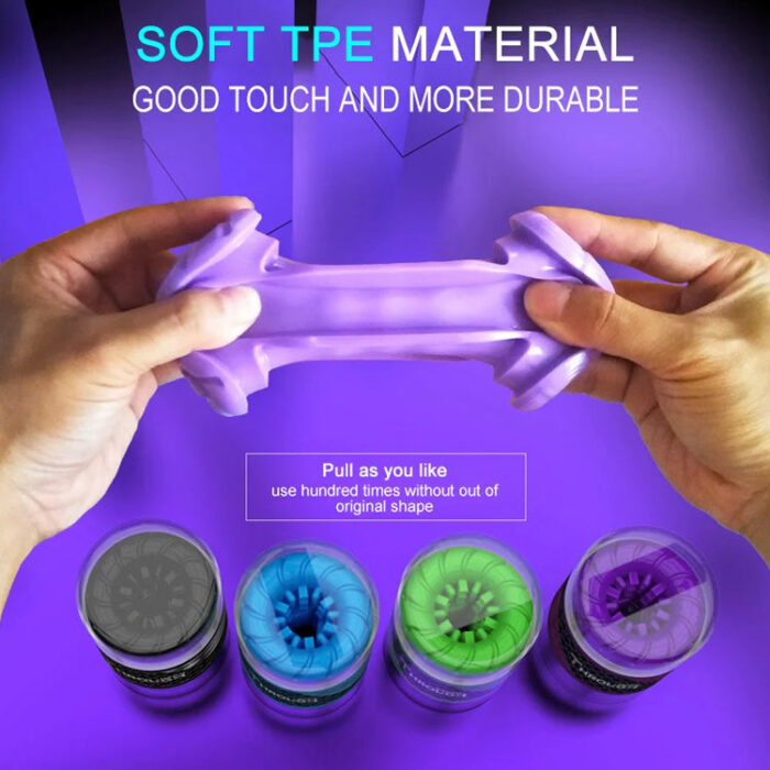 THROUGH Dual Headed Male Masturbator Portable Pocket Pussy with 3D Textured Penis Trainer