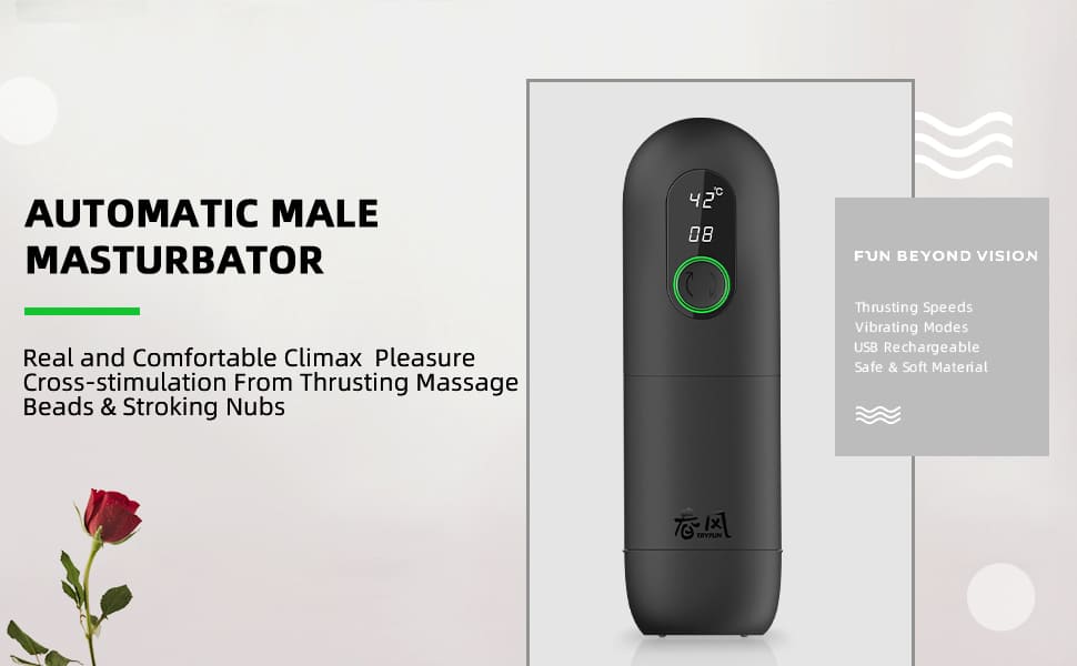 TRYFUN Black Hole Pro Automatic Male Masturbator Sex Toys for Men with 4 Vibrations Stepless Speed Masturbation Cup