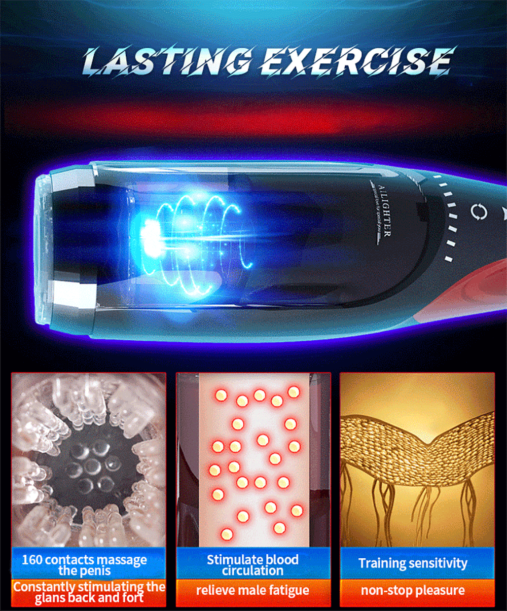 The King Automatic Male Masturbator Sex Toys for Men with 10 Vibration & Thrusting Waterproof Blowjob Toy