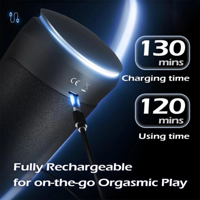 Victor 9 Vibration 8 Thrusting Automatic Masturbator with Heating 3D Textured Male Sex Toy