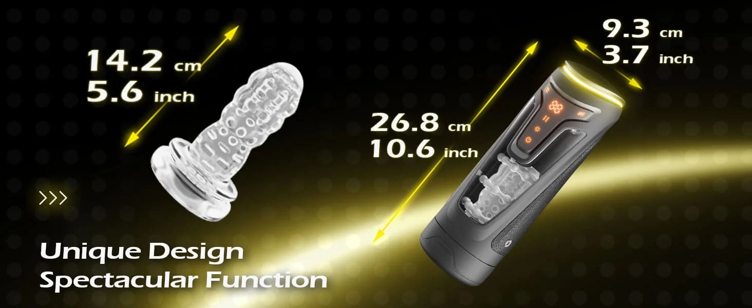 Victor 9 Vibration 8 Thrusting Automatic Masturbator with Heating 3D Textured Male Sex Toy