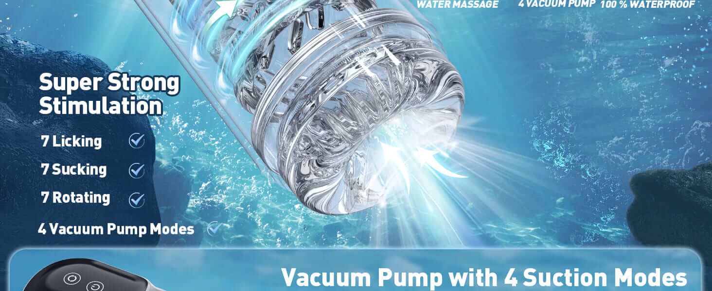 XR3 Automatic Male Masturbator with 4 Pump & 7 Sucking Rotating Licking Male Stroker