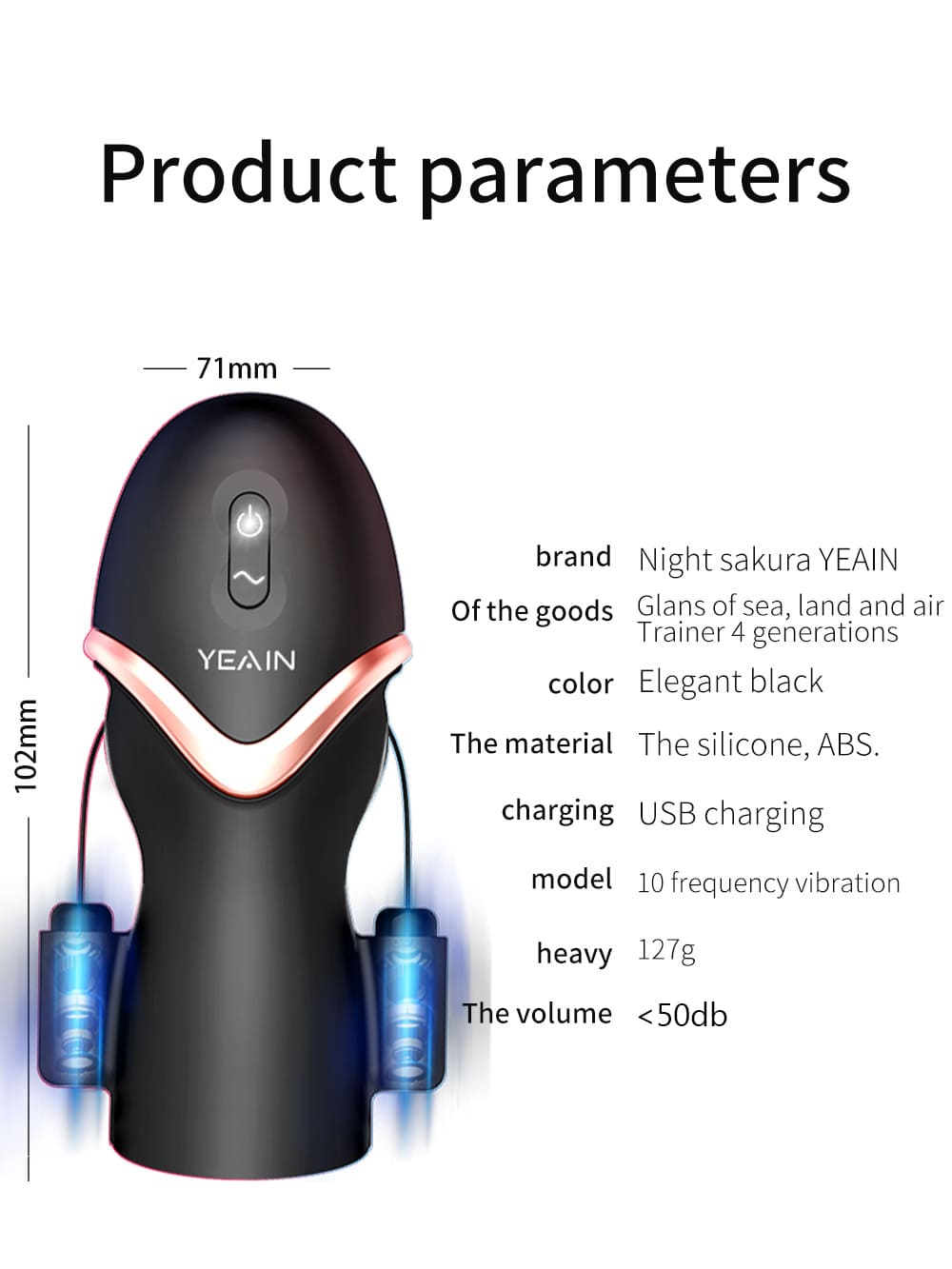 YEAIN Electric Male Masturbator Penis Enlargement Training with 10 Frequency Powerful Vibrations Sex Toys for Men
