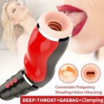 Airbag Automatic Male Masturbator with 10 Vibrating 5 Sucking Modes Oral Sex Deep Throat Heating Voice Male Stroker