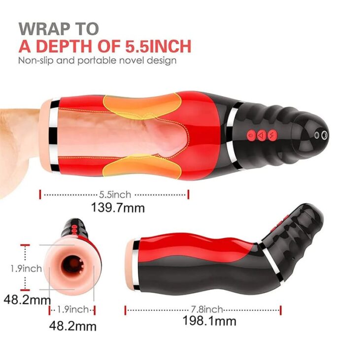 Airbag Automatic Male Masturbator with 10 Vibrating 5 Sucking Modes Oral Sex Deep Throat Heating Voice Male Stroker