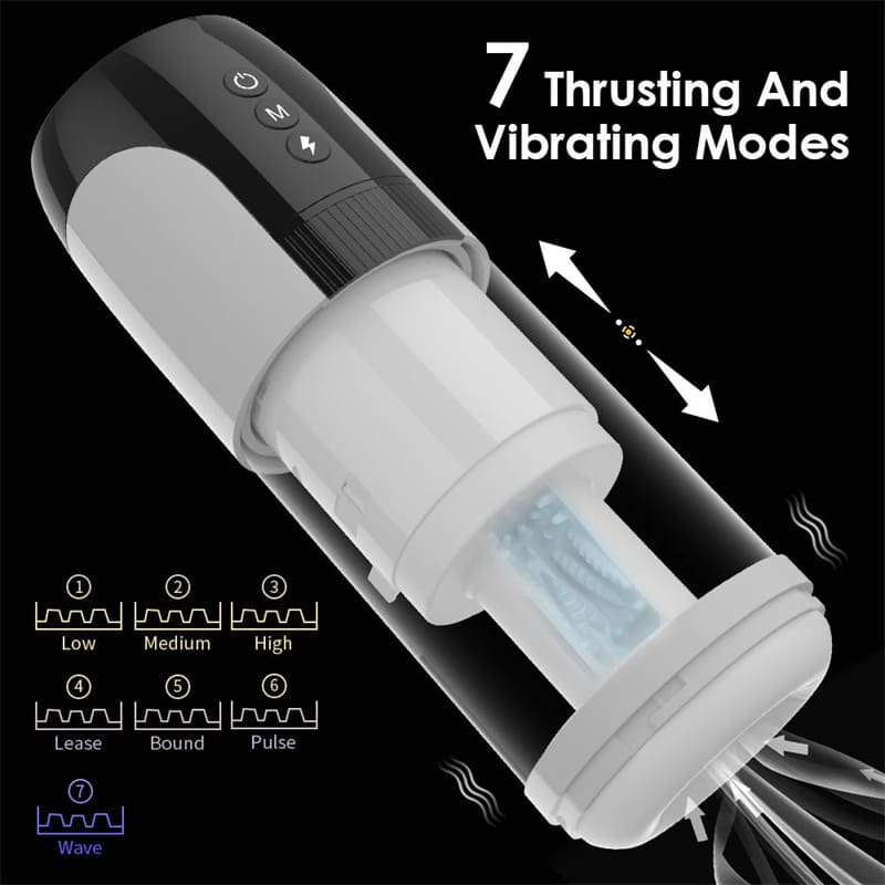 Automatic Male Masturbator with 7 Thrusting Heating & Vibrating, Smart Pocket Pussy Sex Machine Blowjob Sex Toy for Men