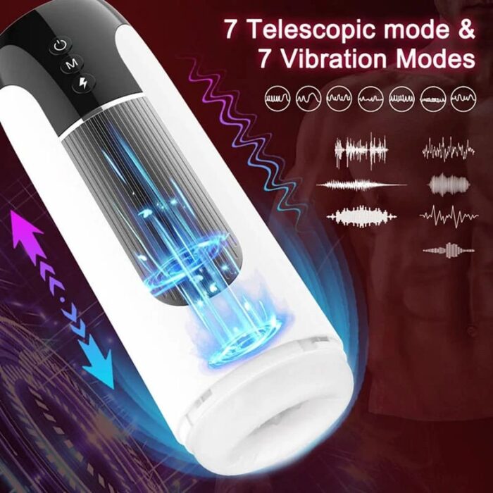 Automatic Male Masturbator with 7 Thrusting Heating & Vibrating, Smart Pocket Pussy Sex Machine Blowjob Sex Toy for Men