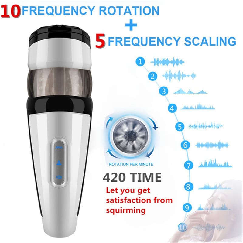 Fully Automatic Male Masturbator 10 Vibration & 5 Thrusting Rotation Modes 360°hands-Free Male Stroker Penis Pump