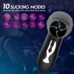 Hair Dryer Automatic Male Masturbator with 10 Vibration Suction Modes Soft TPE Channel Free Hand Penis Trainer
