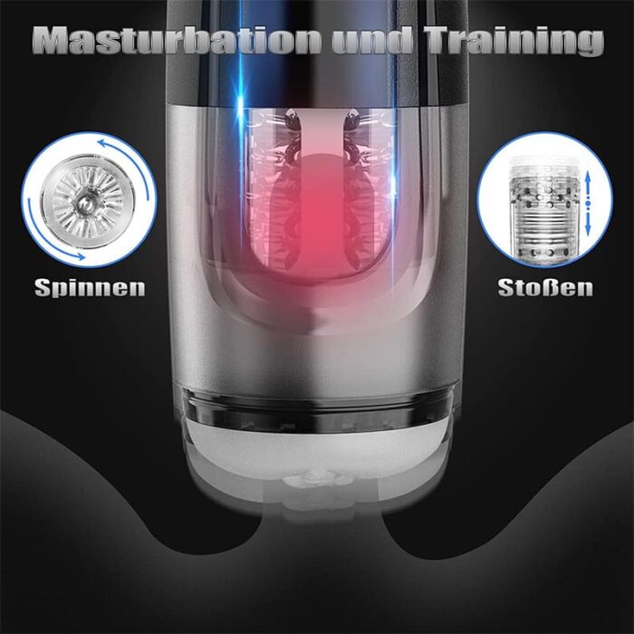 Hands Free Automatic Male Masturbator with 10 Telescopic Vibration Pocket Pussy Sex Machine with Suction Base