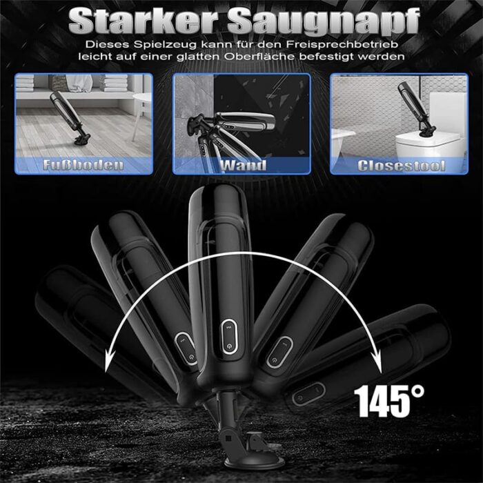 Hands Free Automatic Male Masturbator with 10 Telescopic Vibration Pocket Pussy Sex Machine with Suction Base