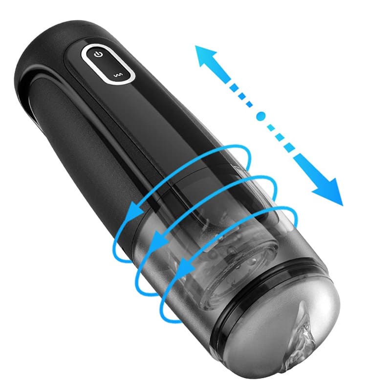 Hands Free Automatic Male Masturbator with 10 Telescopic Vibration Pocket Pussy Sex Machine with Suction Base