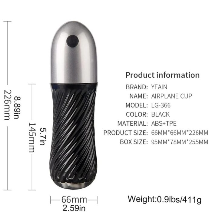 Lovesvibe 10 Vibration Sucking Modes Male Masturbator with 3D Textured Touch Spiral Adult Male Pussy Sex Toys