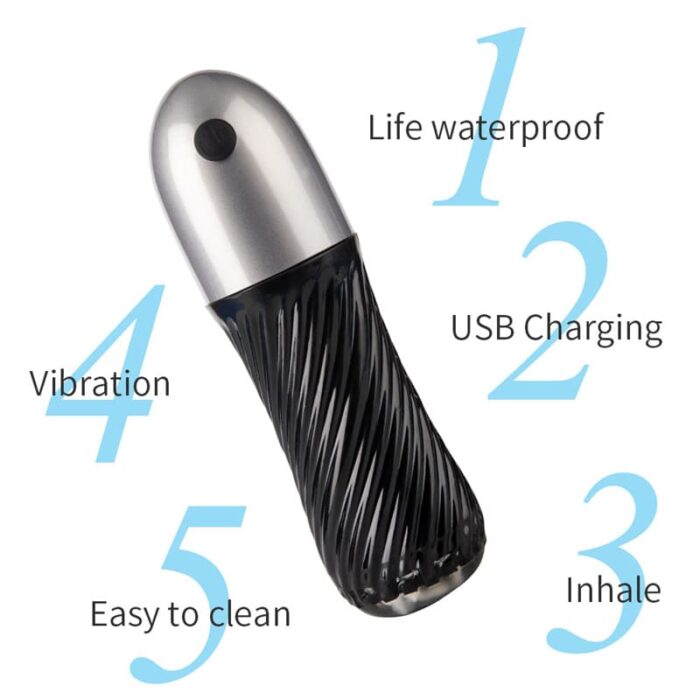 Lovesvibe 10 Vibration Sucking Modes Male Masturbator with 3D Textured Touch Spiral Adult Male Pussy Sex Toys