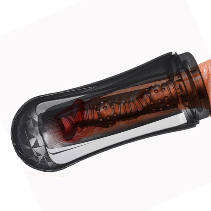 Lovesvibe Air Pressure Automatic Male Masturbator with 10 Vibration Sucking Modes Soft TPE Vacuum Channel Mens Sex Toys