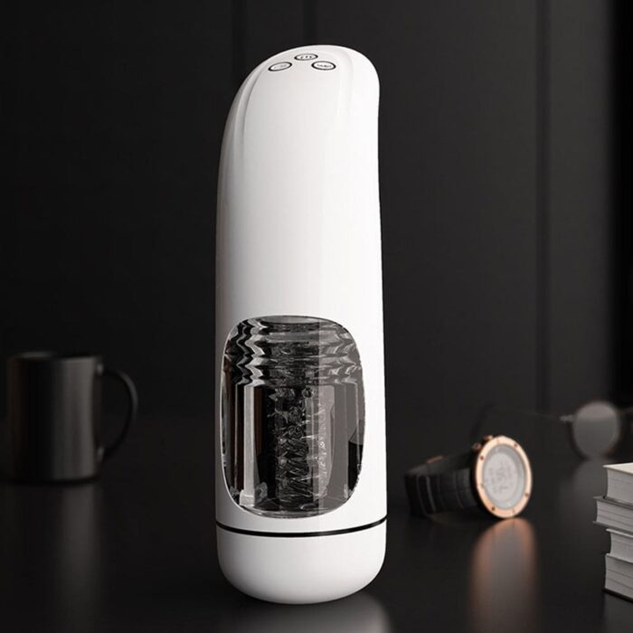 Lovesvibe Automatic 360° Wrapped Deep Throat Masturbator Sex Toys for Men with 7 Vibration Sucking Voice Electric Stroker