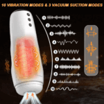Lovesvibe Automatic Male Masturbators with 10 Vibration & 3 Suction 3D Realistic Vagina Heating Voice Pocket Pussy Male Stroker