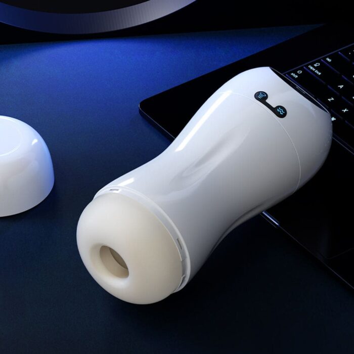 Lovesvibe Electric Male Masturbator Cup Mens Sex Toys with 12 Vibrating 3 Sucking Modes Soft TPE Channel Mens Sex Toys