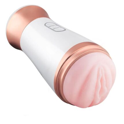 Lovesvibe Electric Male Masturbator with 6 Frequency Dual Vibration Soft TPE Channel Pocket Pussy Blowjob Toy