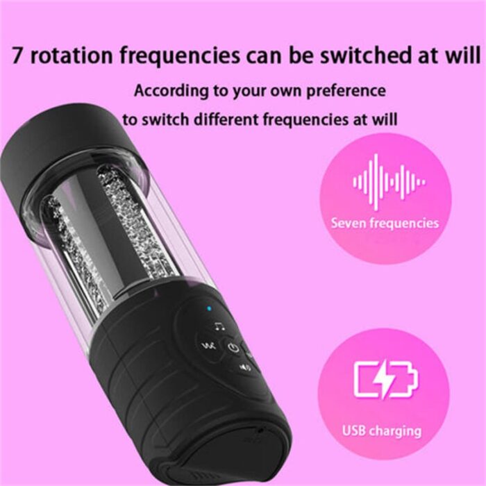 Lovesvibe Fully Automatic Piston Male Masturbator with 7 Thrusting Rotation Modes 3 Language Voice Electric Penis Pump