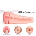 Lovesvibe Manual Sucking Extrusion Male Masturbator with 3D Realistic Texture Soft TPE Channel Pocket Pussy