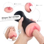 Lovesvibe Manual Sucking Extrusion Male Masturbator with 3D Realistic Texture Soft TPE Channel Pocket Pussy