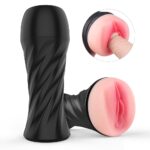 Lovesvibe Manual Sucking Extrusion Male Masturbator with 3D Realistic Texture Soft TPE Channel Pocket Pussy