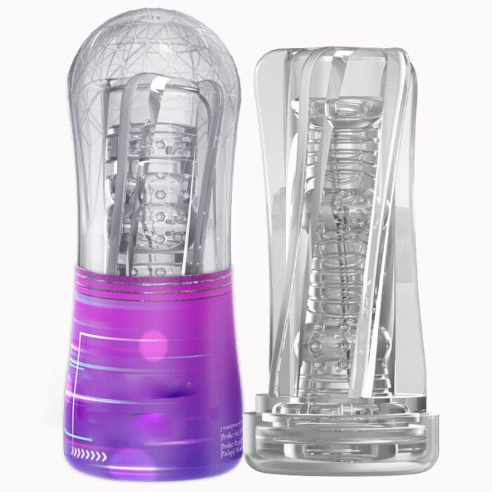Lovesvibe Pocket Pussy Stroker Male Masturbators with Real 3D Textured Thread Air Clamp Manual Blowjob Mens Sex Toy